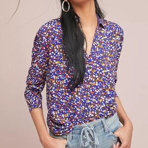 {Anthropologie x 9 of 52 Conversations} Long Sleeve Button Down Blouse Shirt Top